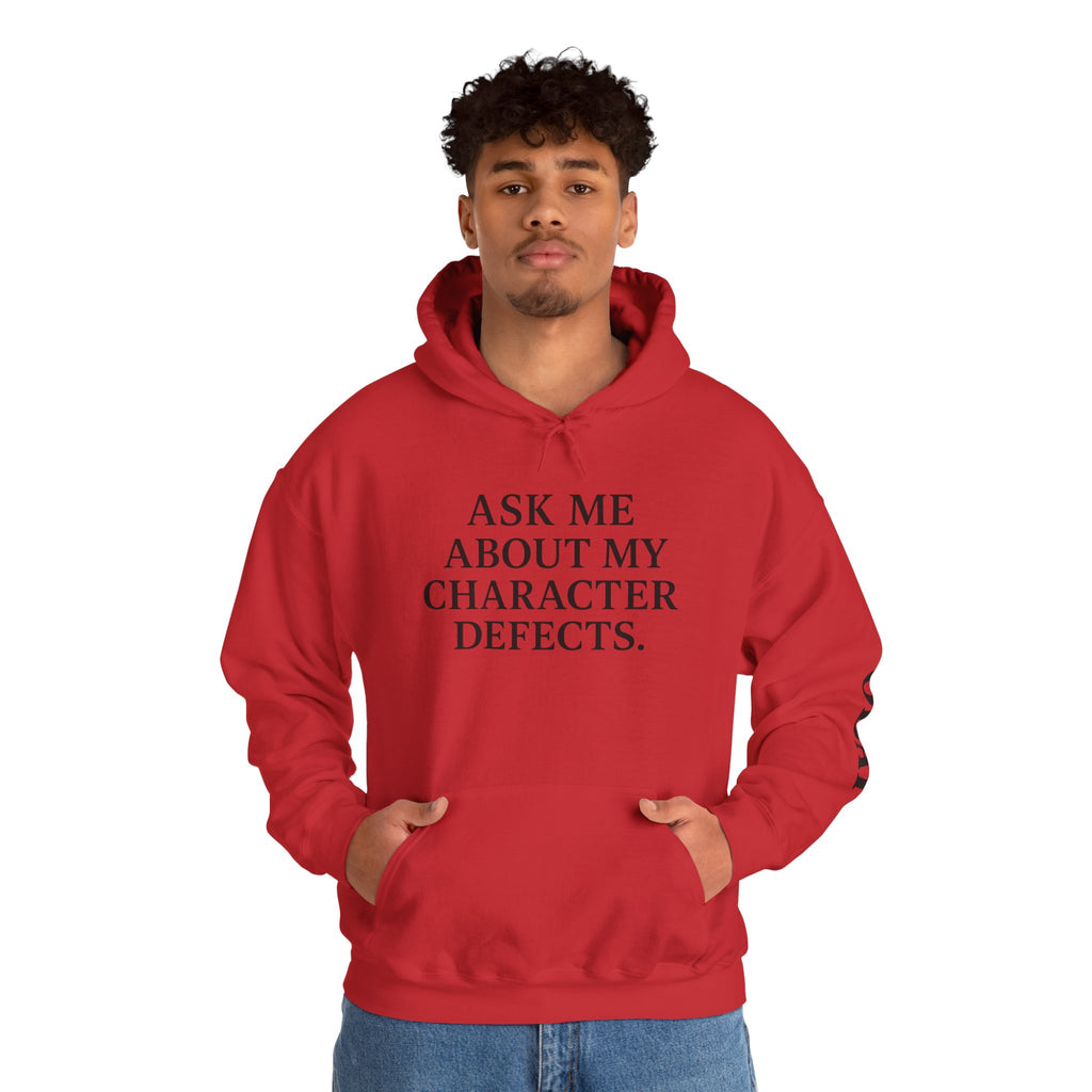 Ask Me About My Character Defects Hoodie — Still Standing Co. Graphic Pullover