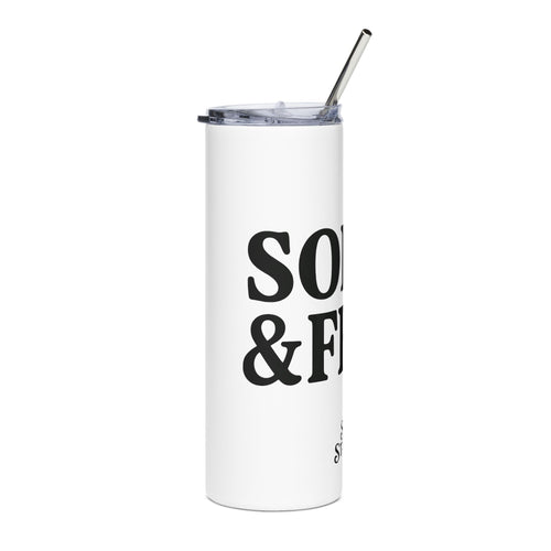 20oz Stainless Tumbler — 'Sober & Feral' Inspirational Travel Mug