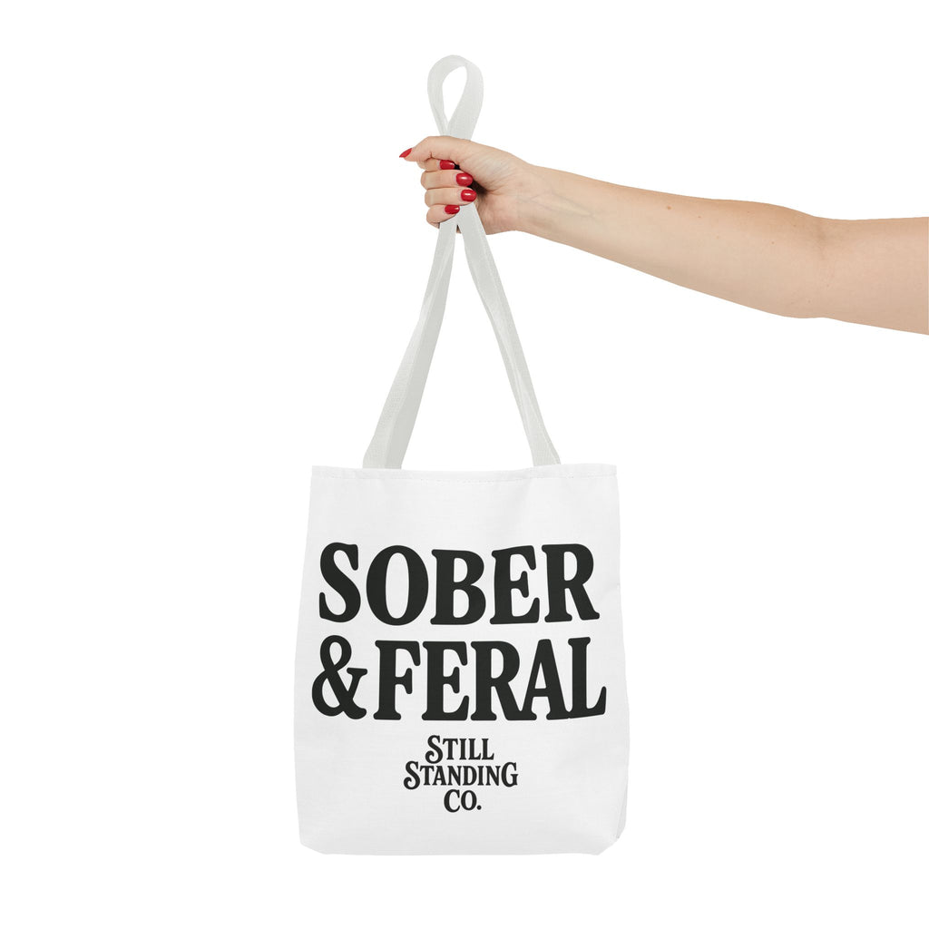 Tote — "Sober & Feral" Printed Canvas Tote Bag