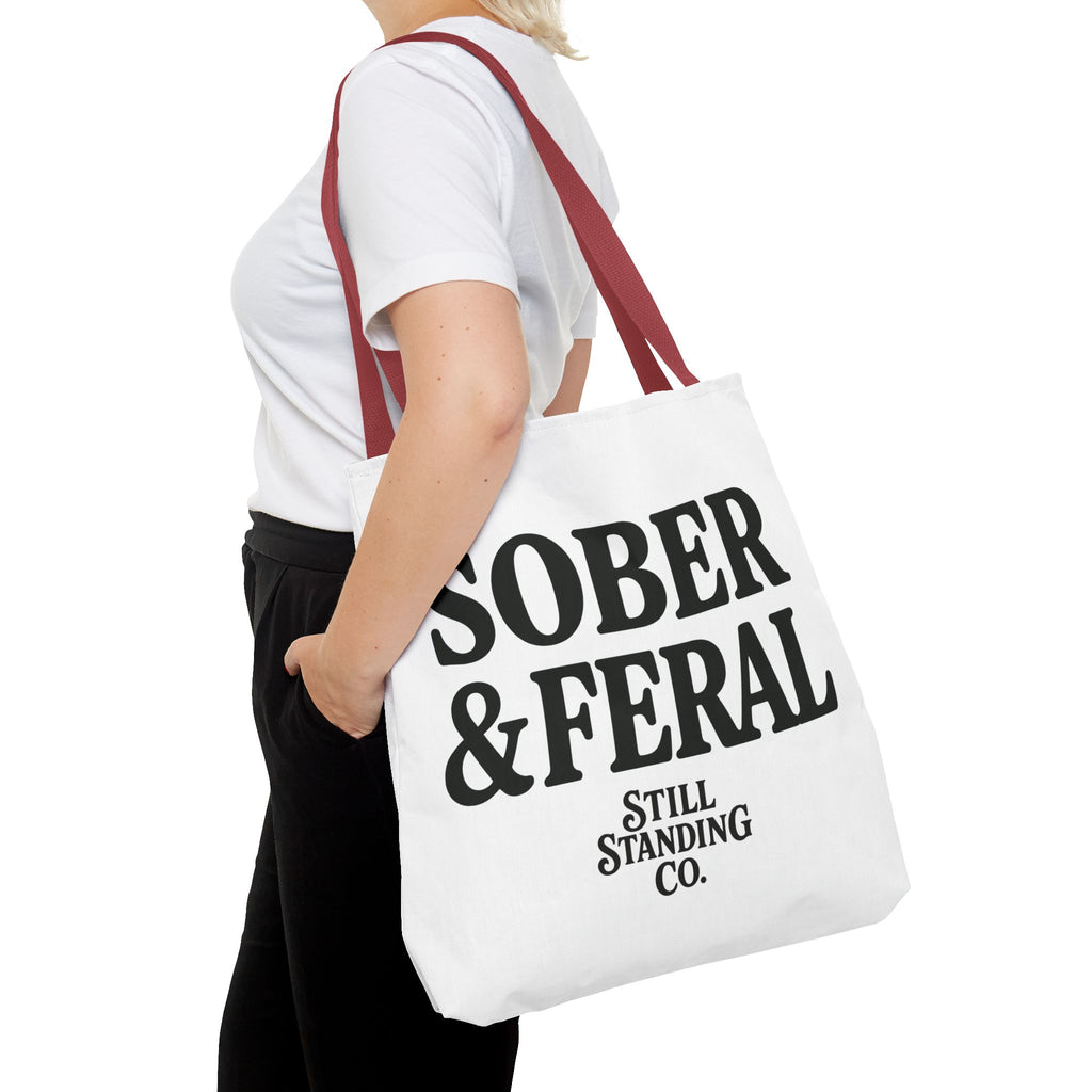 Tote — "Sober & Feral" Printed Canvas Tote Bag