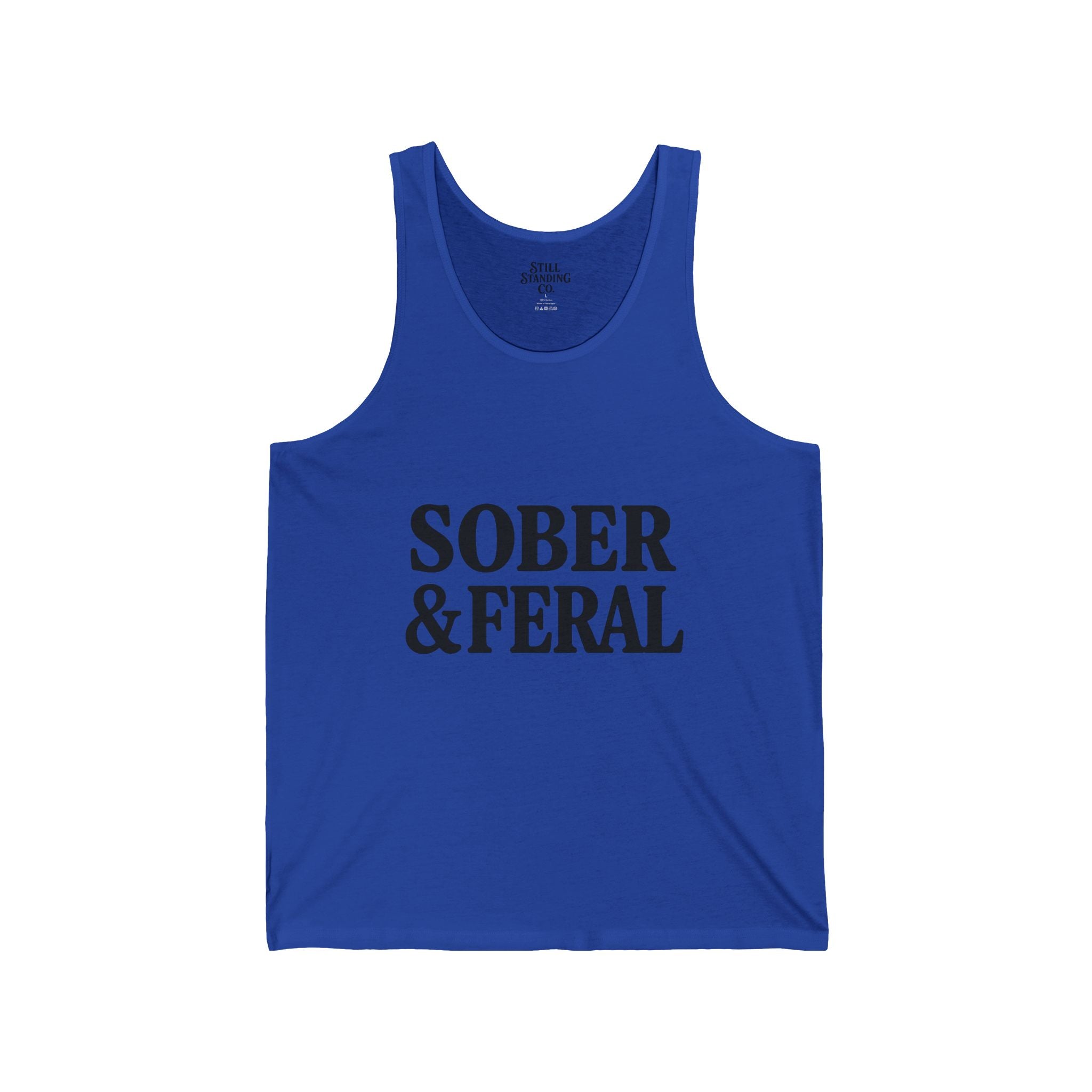 Sober & Feral Tank Top — Funny Recovery Pride Graphic Tank