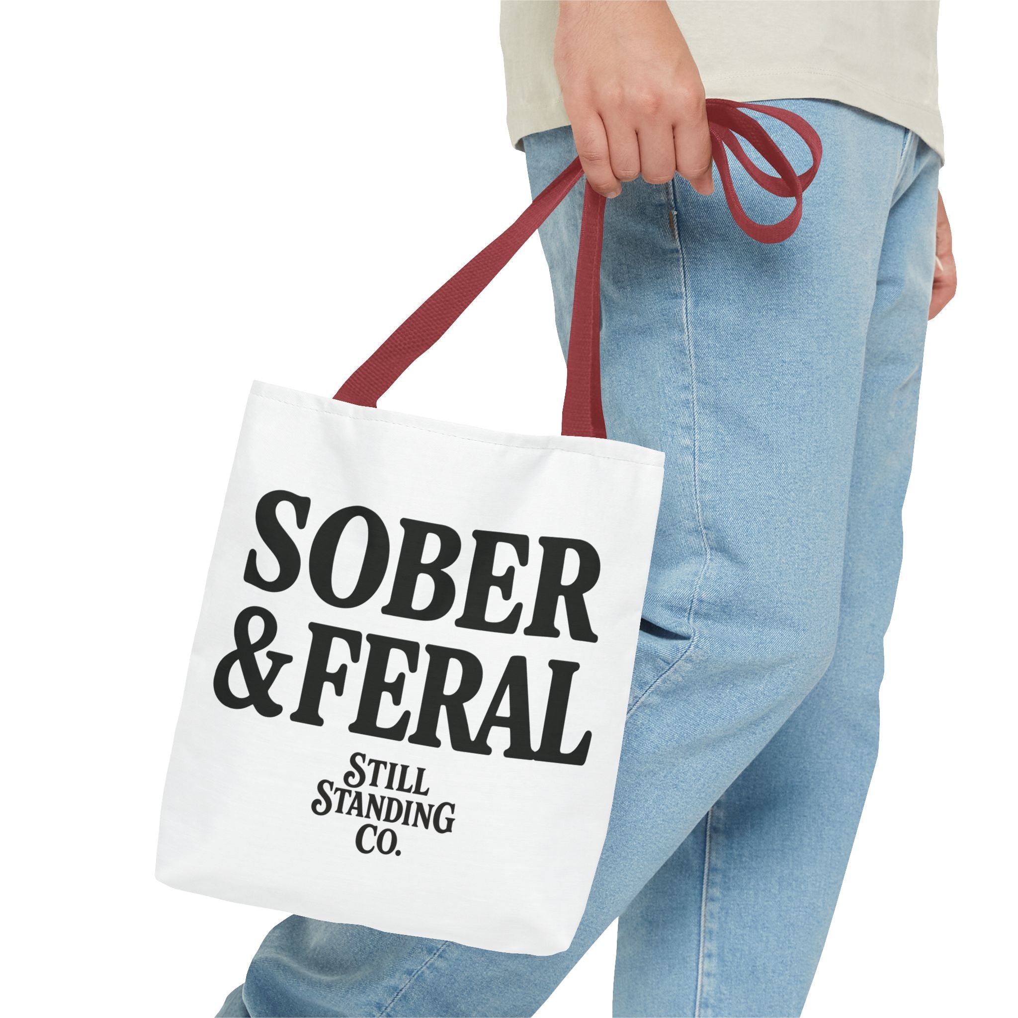 Tote — "Sober & Feral" Printed Canvas Tote Bag