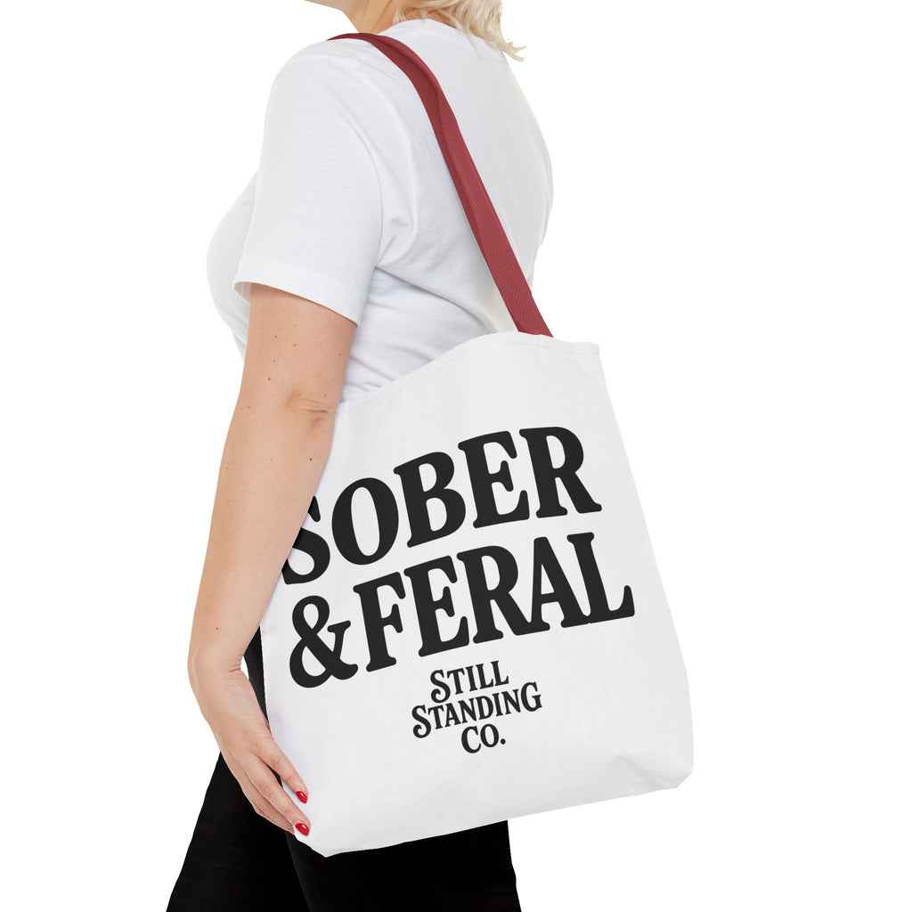 Tote — "Sober & Feral" Printed Canvas Tote Bag