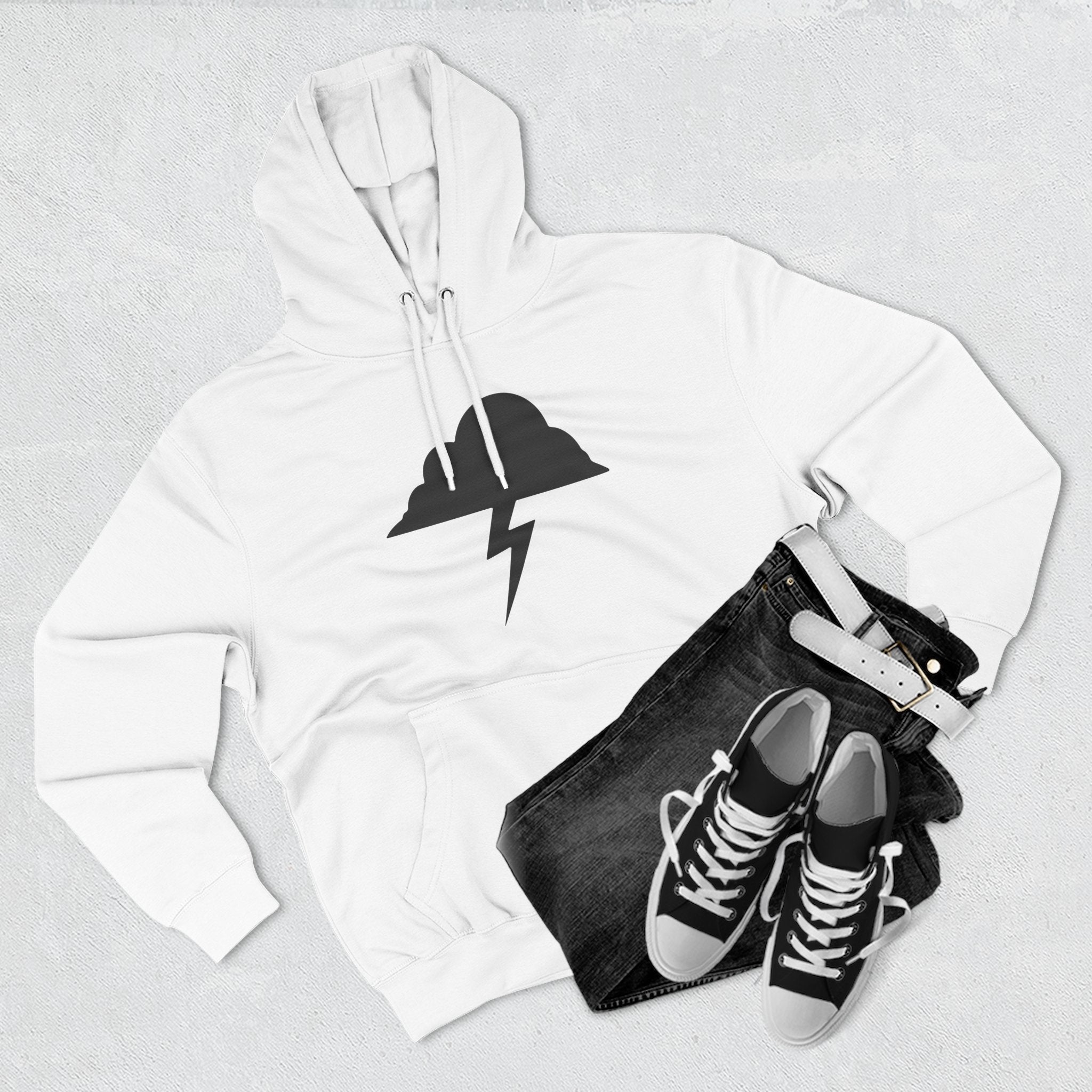Hoodie - Built After the Storm Lightning Cloud Graphic