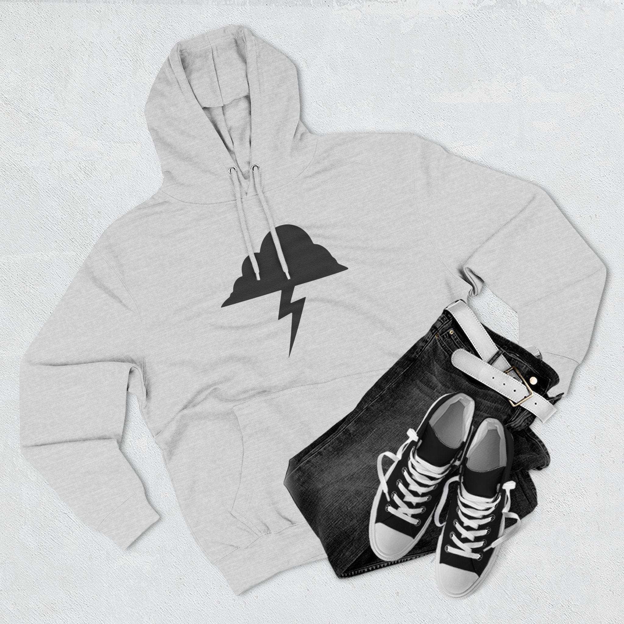Hoodie - Built After the Storm Lightning Cloud Graphic