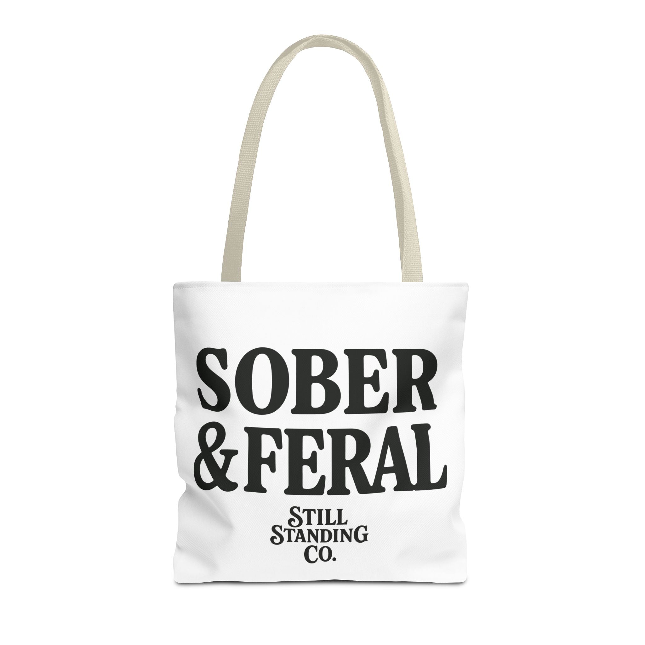 Tote — "Sober & Feral" Printed Canvas Tote Bag