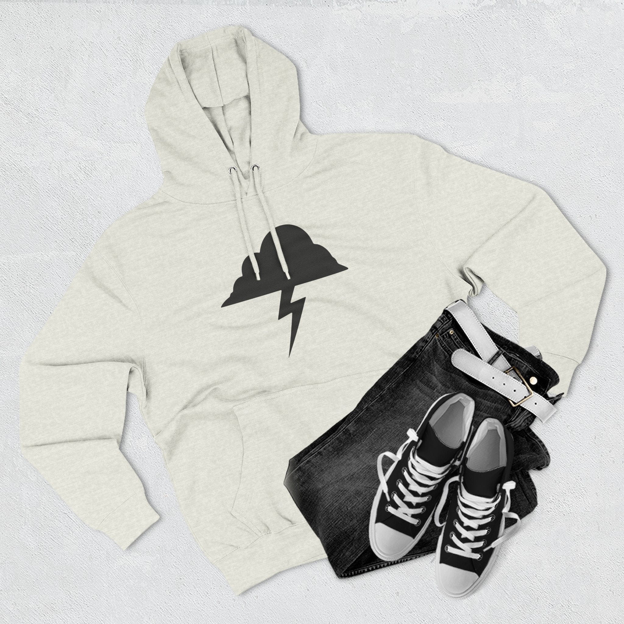 Hoodie - Built After the Storm Lightning Cloud Graphic