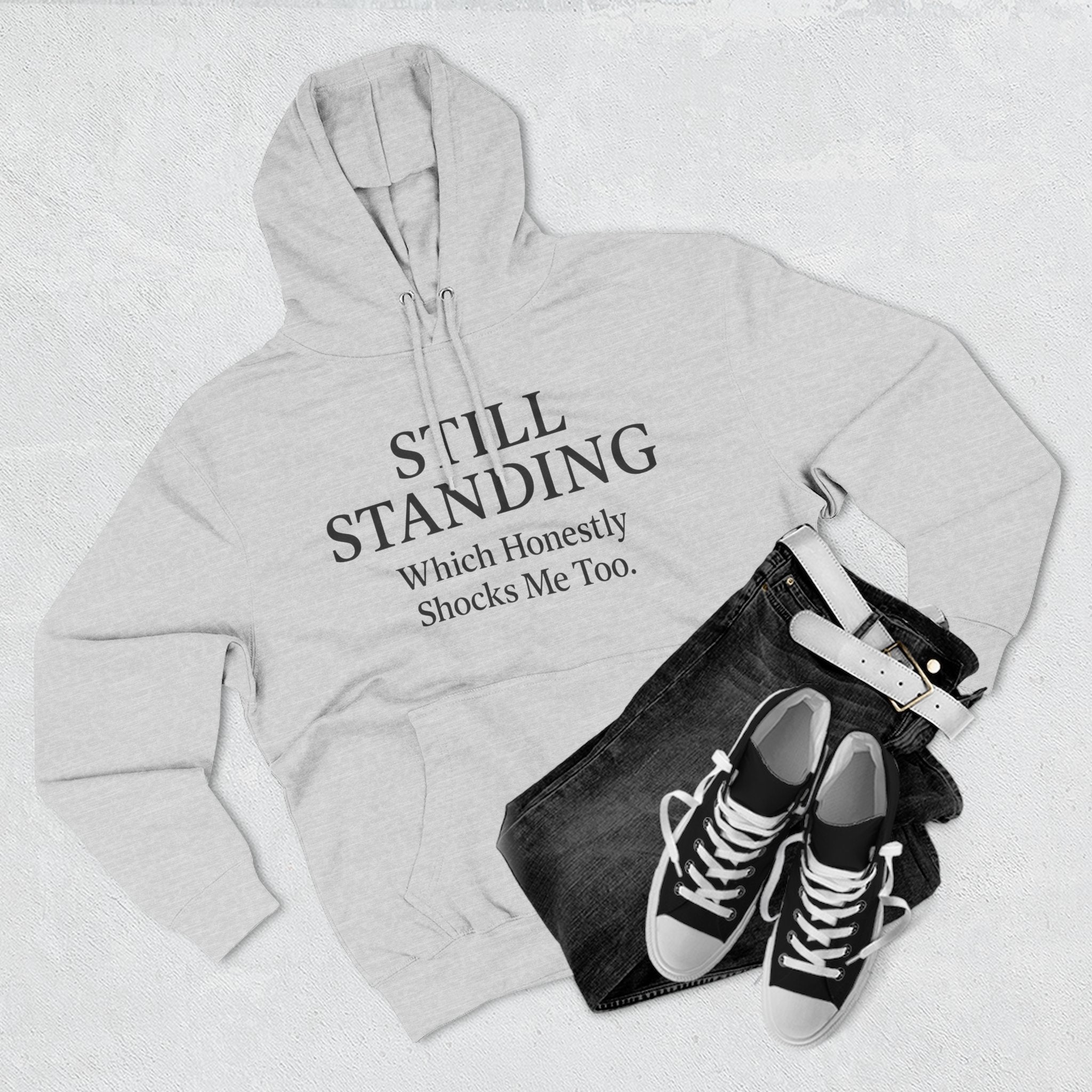 Hoodie - "Still Standing" Inspirational Fleece Hoodie