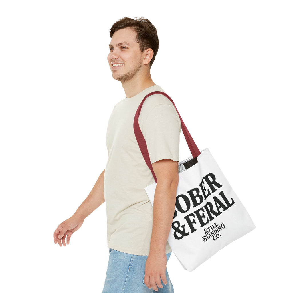 Tote — "Sober & Feral" Printed Canvas Tote Bag