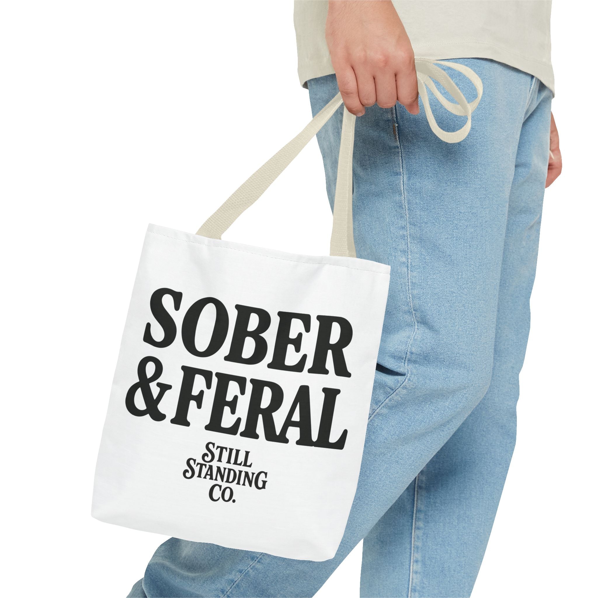 Tote — "Sober & Feral" Printed Canvas Tote Bag