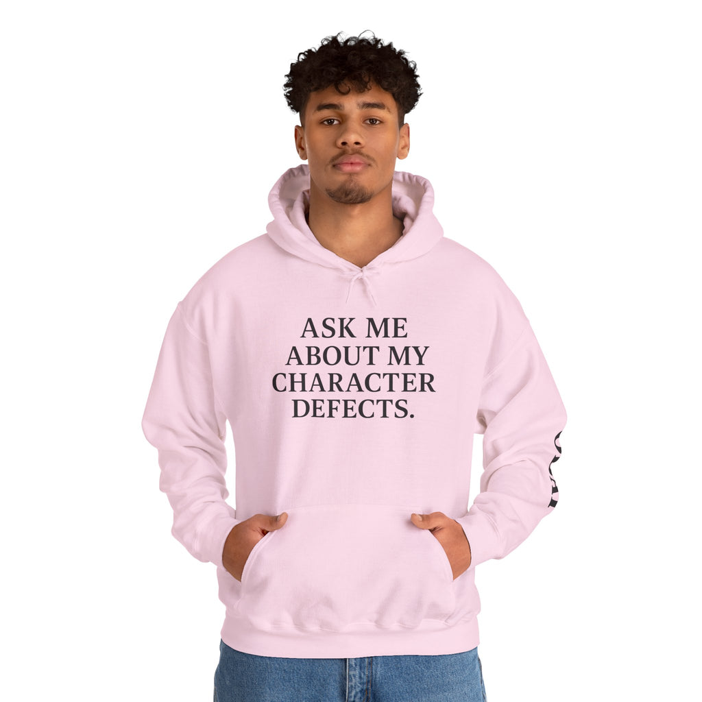 Ask Me About My Character Defects Hoodie — Still Standing Co. Graphic Pullover