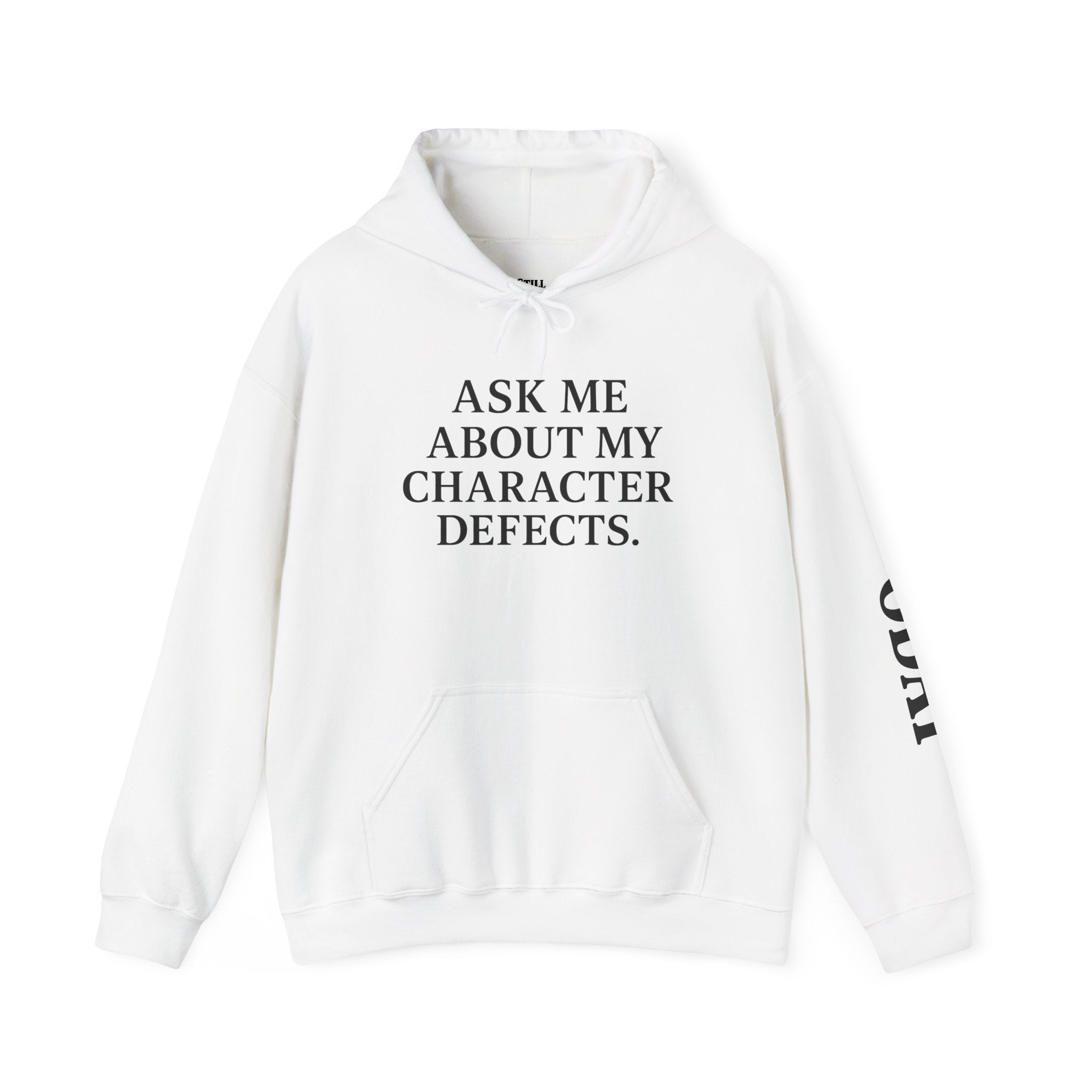 Ask Me About My Character Defects Hoodie — Still Standing Co. Graphic Pullover