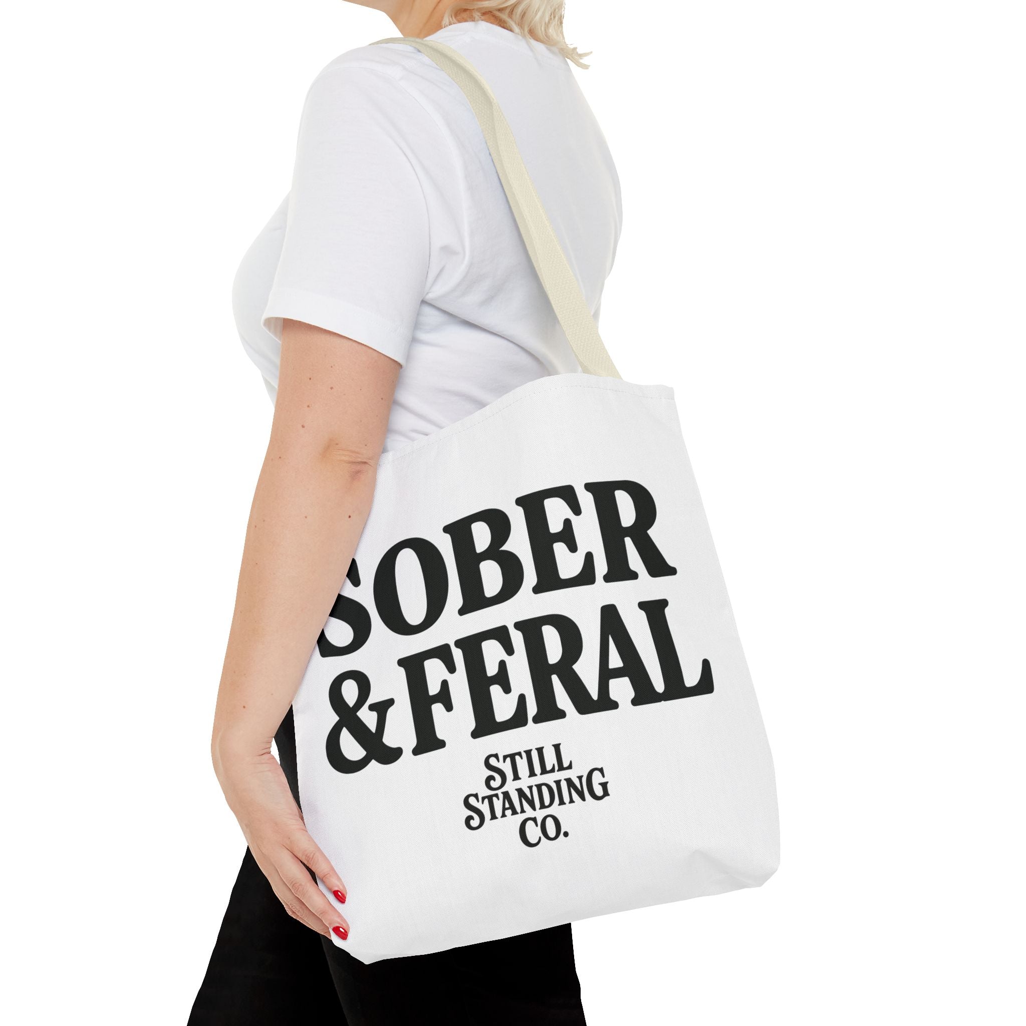 Tote — "Sober & Feral" Printed Canvas Tote Bag
