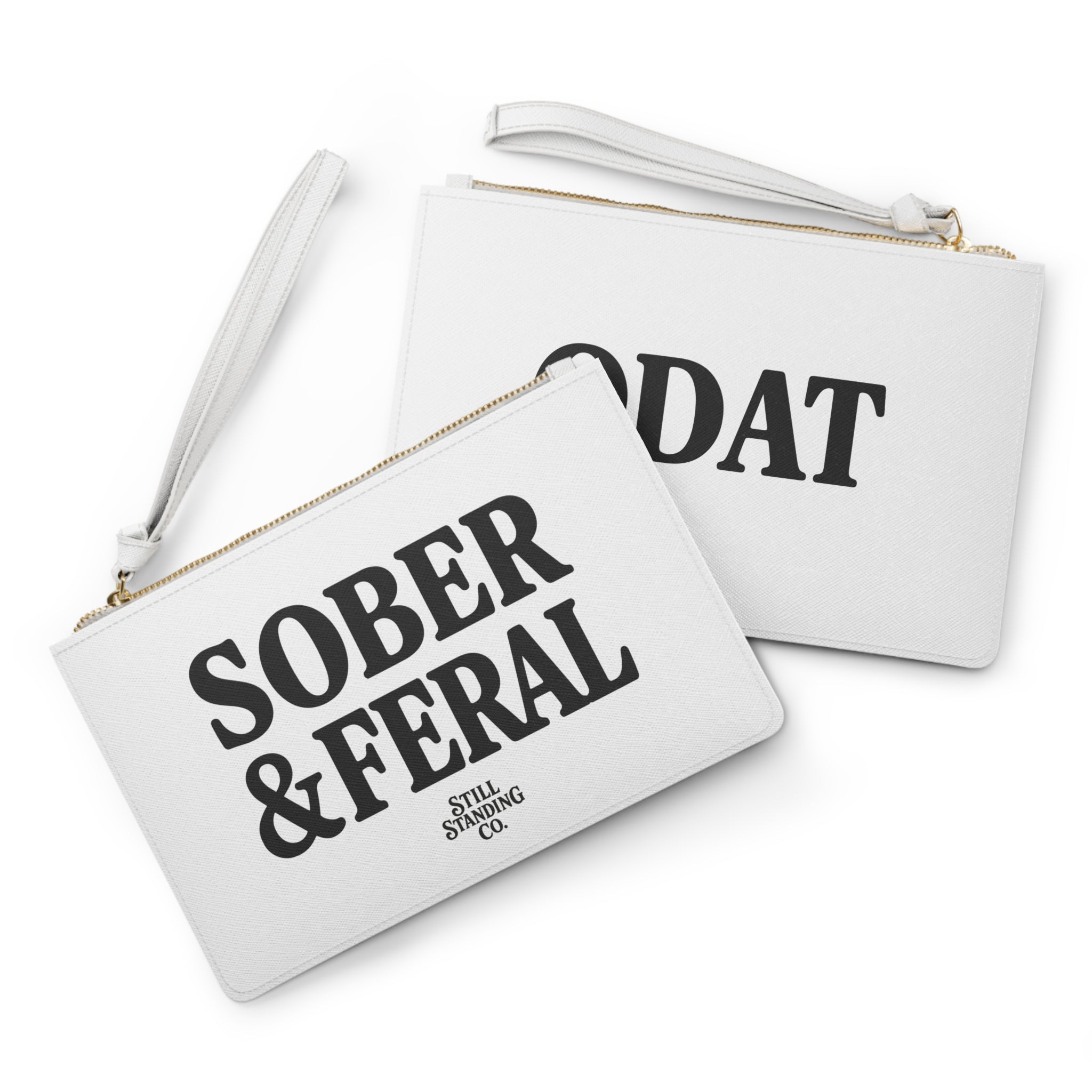 Sober & Feral Clutch Bag — 'ODAT' Wristlet Purse for Recovery Pride