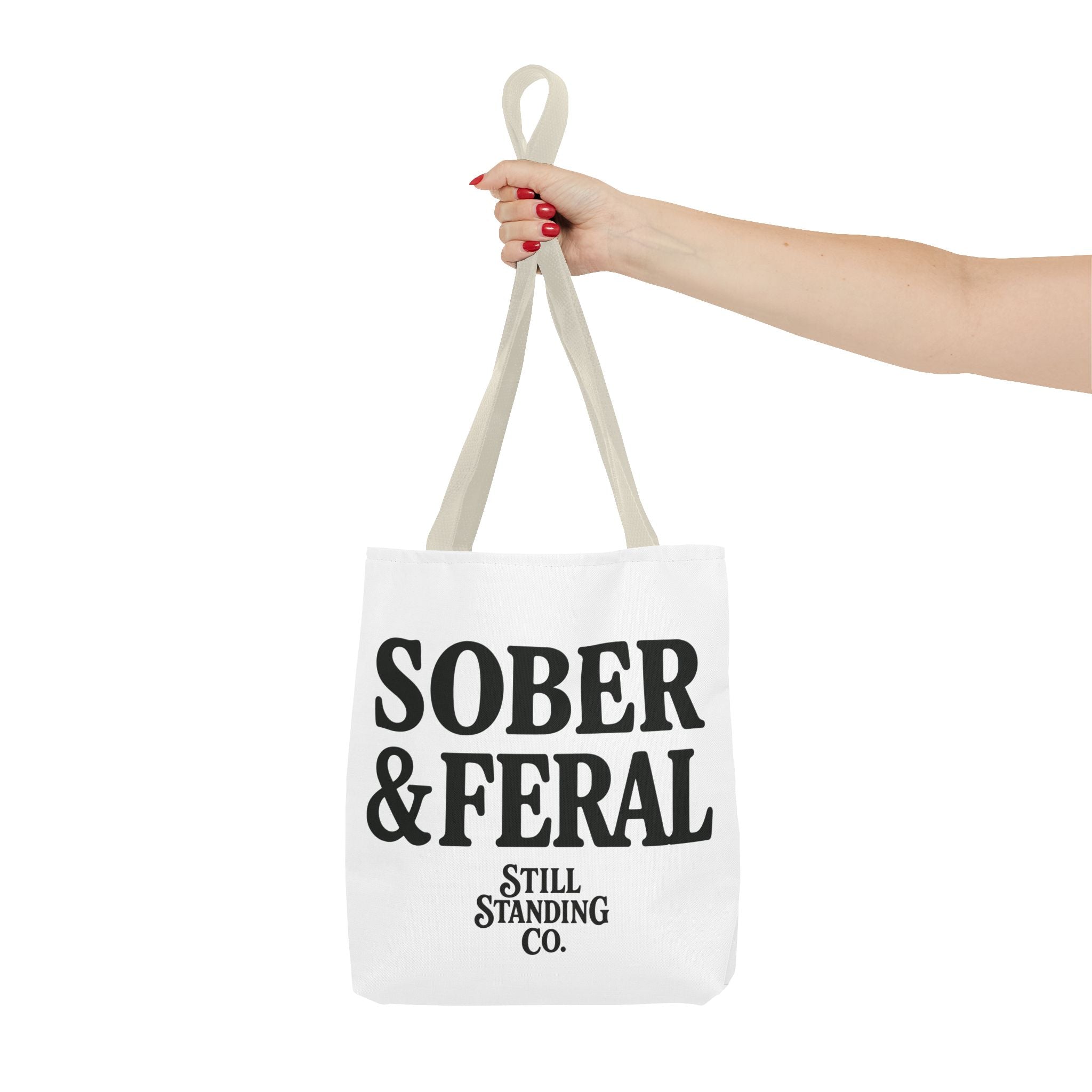 Tote — "Sober & Feral" Printed Canvas Tote Bag