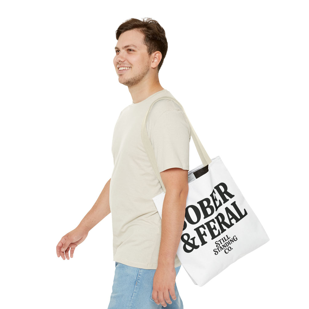 Tote — "Sober & Feral" Printed Canvas Tote Bag
