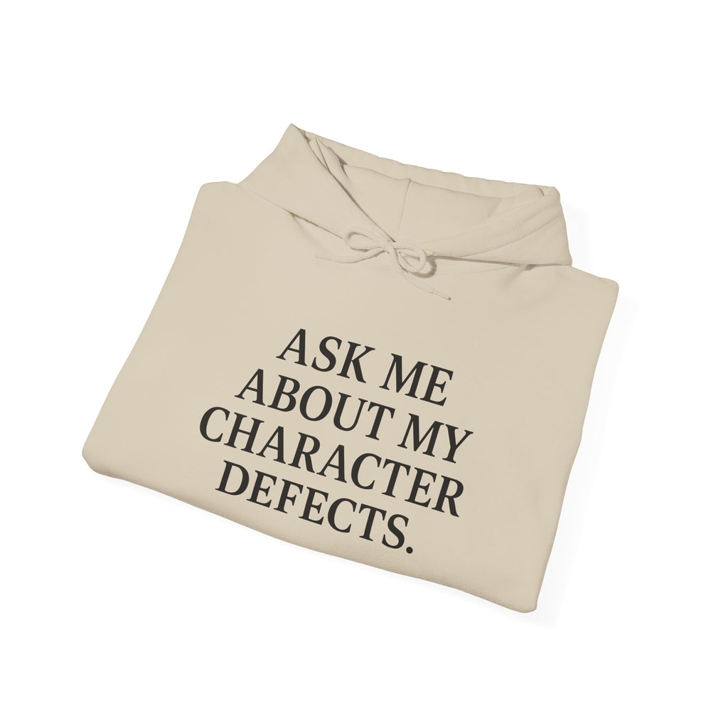 Ask Me About My Character Defects Hoodie — Still Standing Co. Graphic Pullover