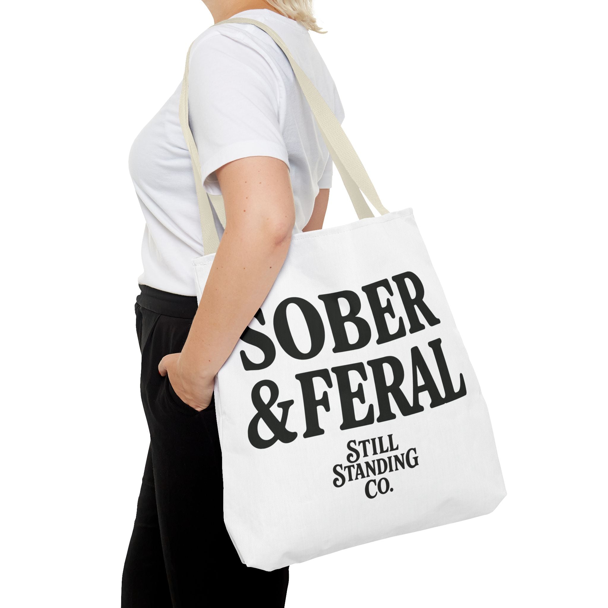Tote — "Sober & Feral" Printed Canvas Tote Bag