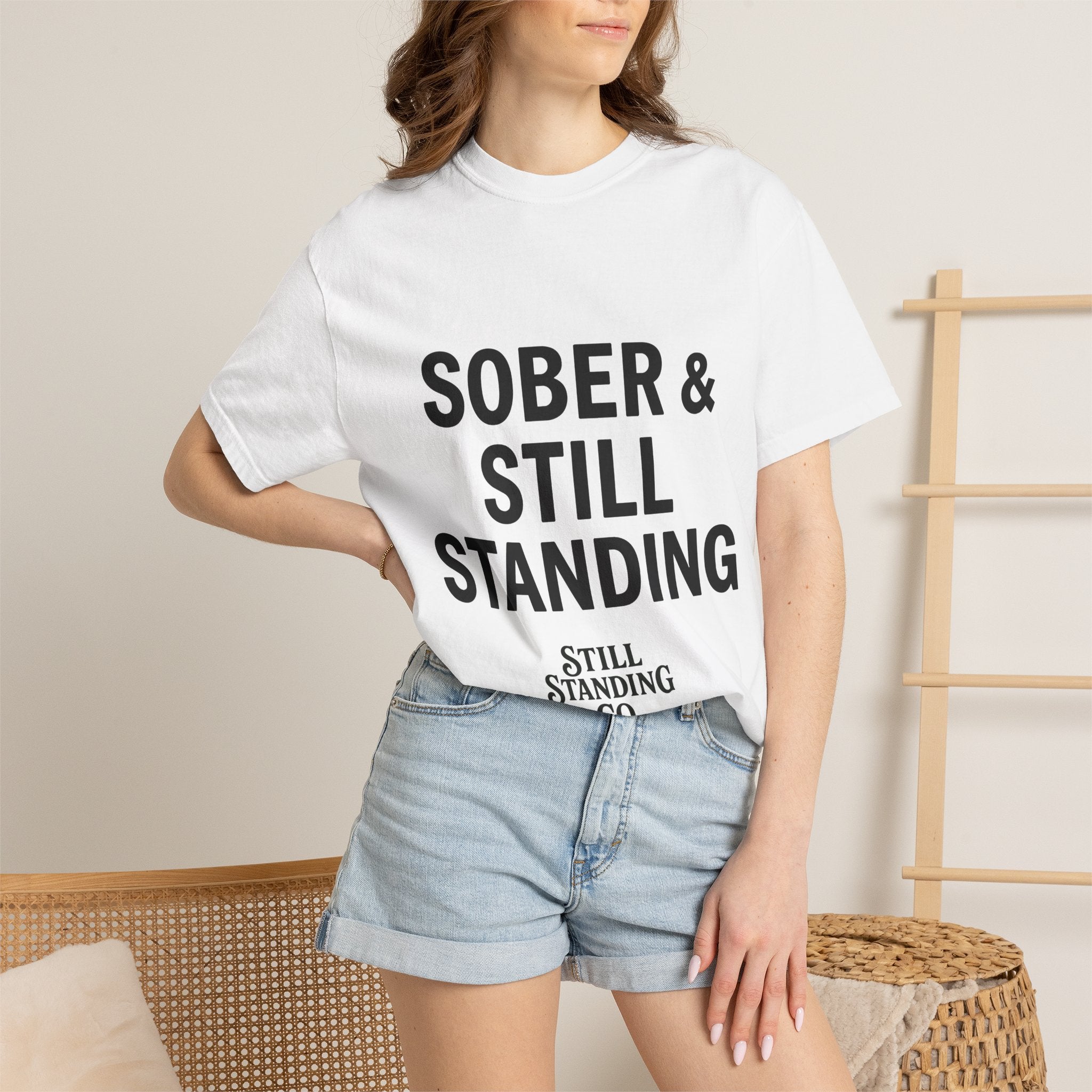 Sober & Still Standing T-Shirt — Recovery Support Graphic Tee