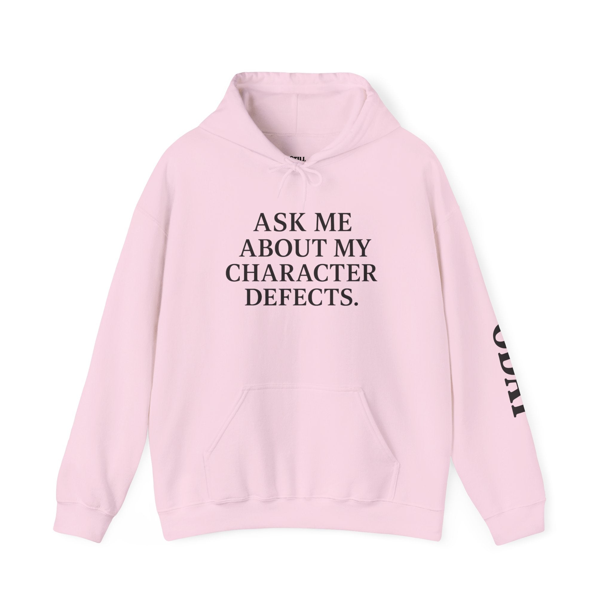 Ask Me About My Character Defects Hoodie — Still Standing Co. Graphic Pullover
