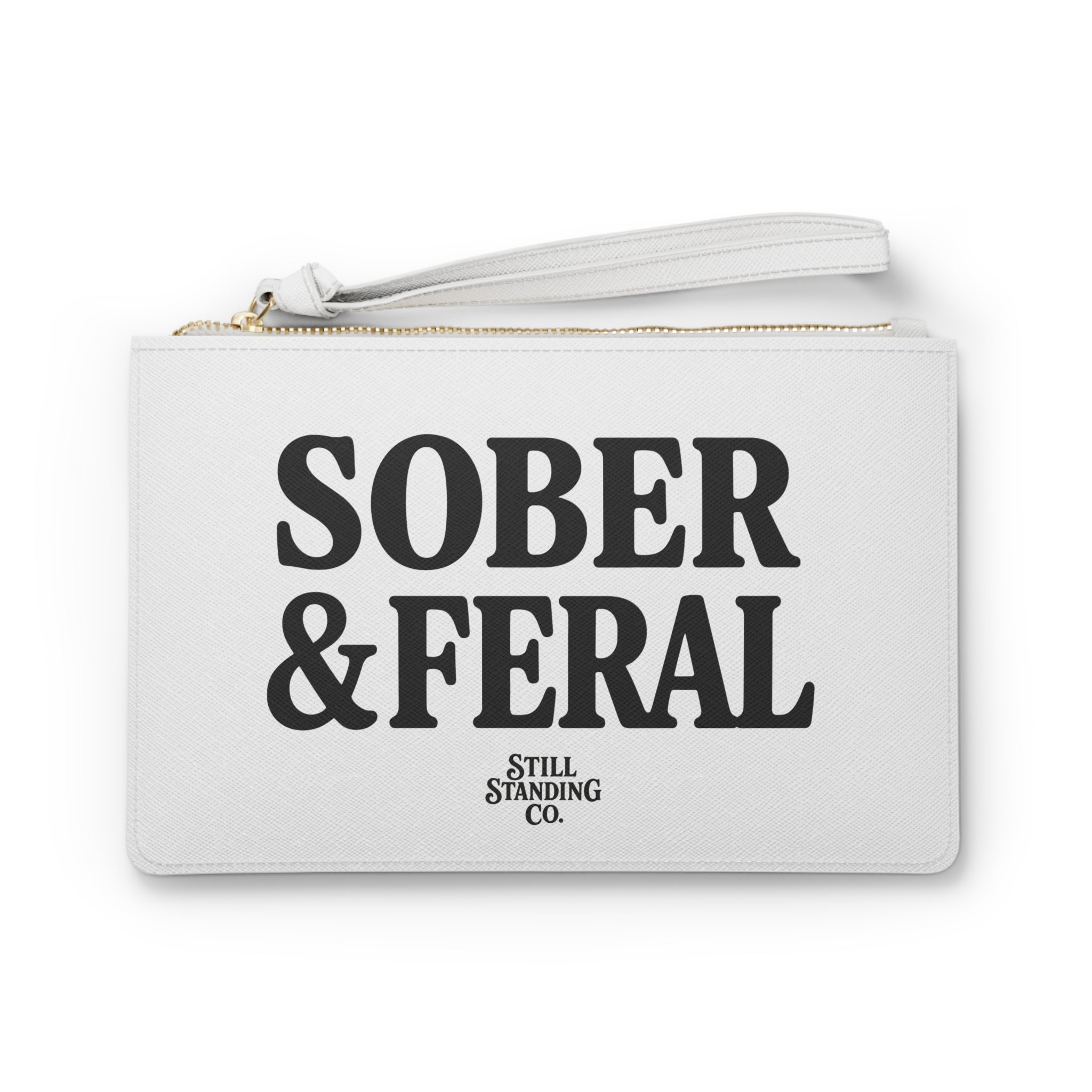 Sober & Feral Clutch Bag — 'ODAT' Wristlet Purse for Recovery Pride