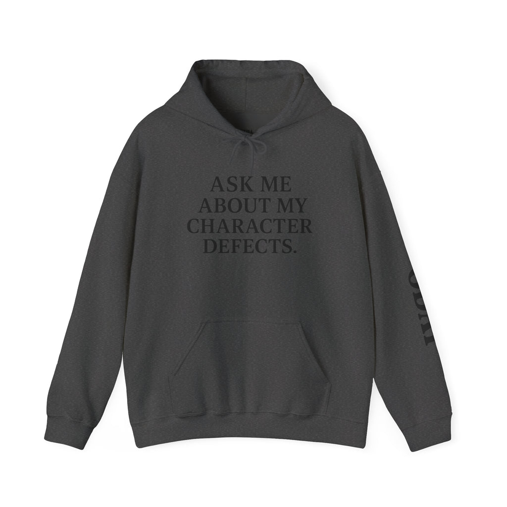 Ask Me About My Character Defects Hoodie — Still Standing Co. Graphic Pullover